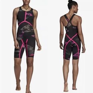 Adidas Adizero Swimsuit Freestyle FS CB W Black Pink Womens Size 16” NEW